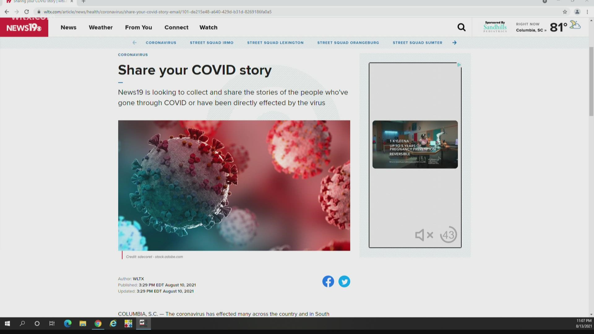 News19 is looking to collect and share the stories of the people who've gone through COVID or have been directly effected by the virus.