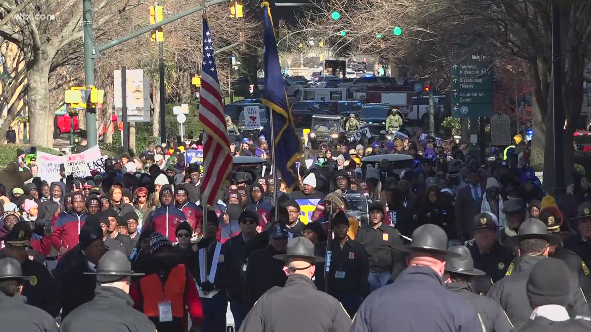 At the State House, crowds gathered for the NAACP's annual King Day at the Dome, a celebration of Martin Luther King Jr.'s life and legacy.