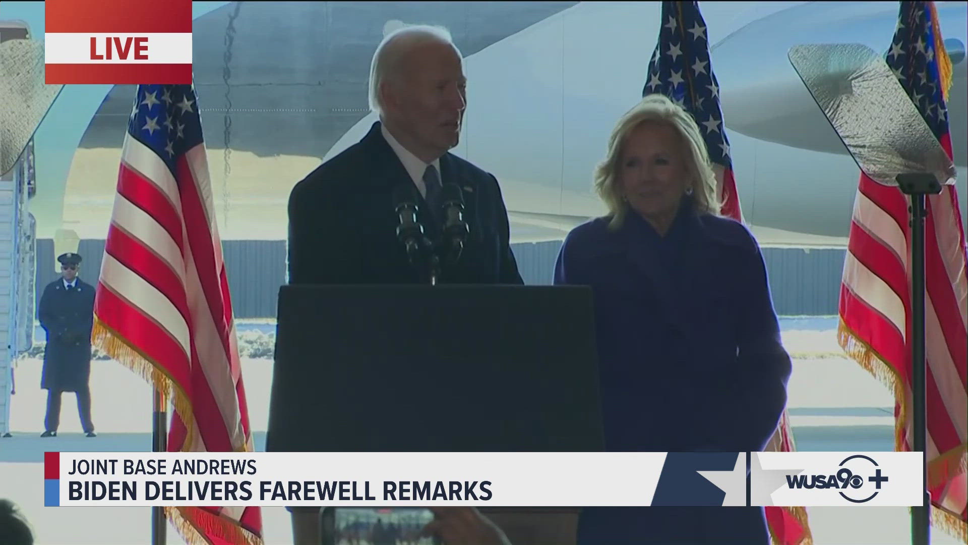 Former President Biden and Dr. Jill Biden expressed their gratitude to their team before departing for California.