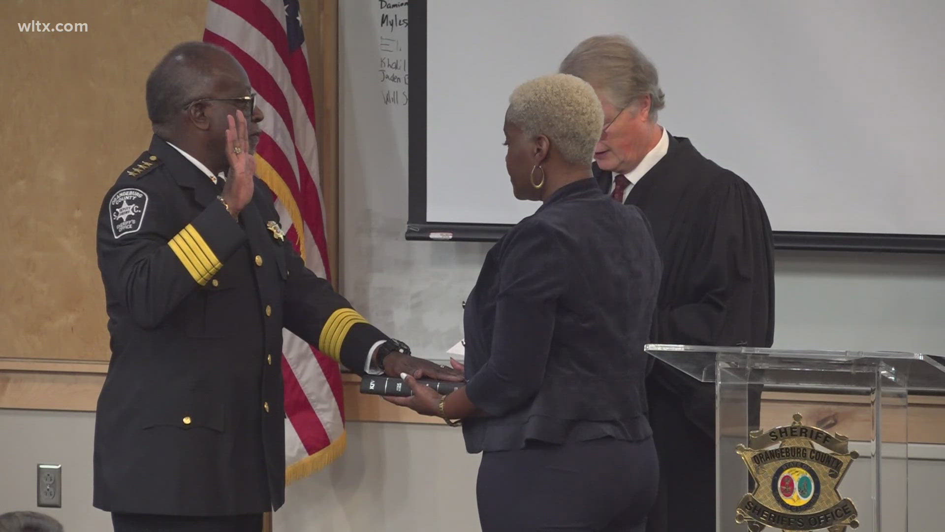 Sheriff Leroy Ravenell is sworn in as sheriff of Orangeburg county for the fourth time. 