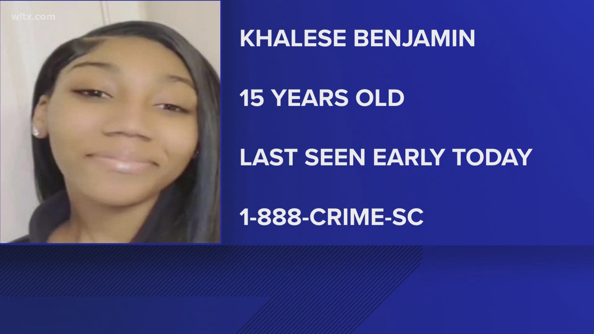 Khalese Benjamin, 15, was last seen at her home on British Lane in Sumter.`