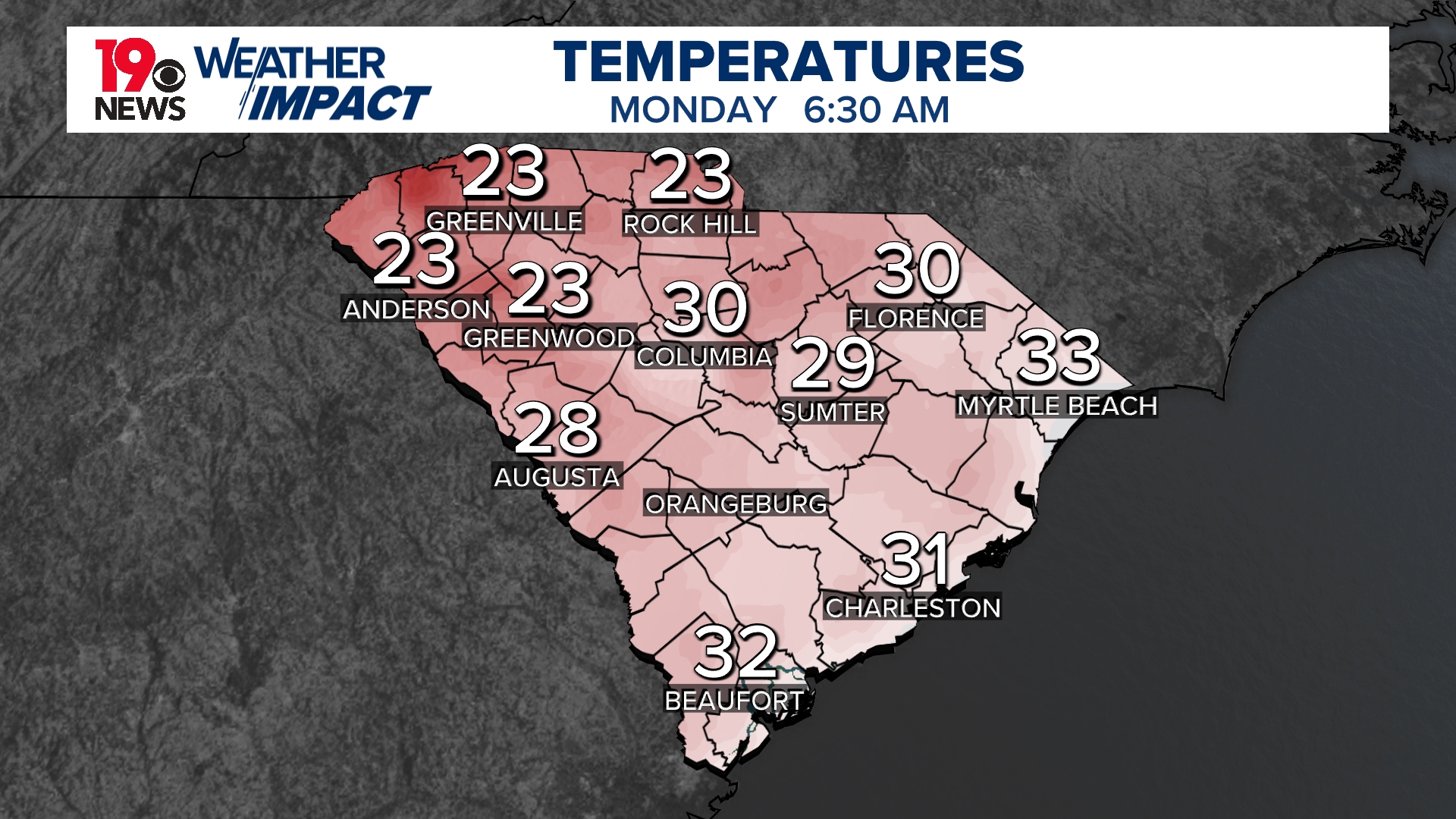 South Carolina Temps